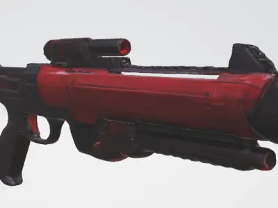 Red and Black sci-fi gun 3D model