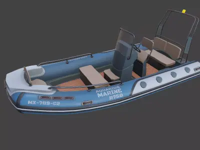 Rigid Hulled Inflatable Boat RHIB Low-poly PBR Low-poly 3D model