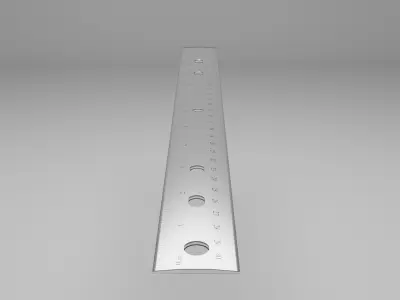 Metal Ruler Low-poly 3D model