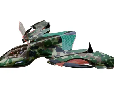 spaceship Low-poly 3D model 6