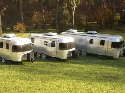 Airstream trailers collection, vray scene. 3D model