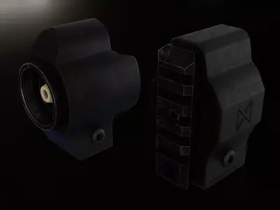 Brace and Picatinny Rail Adapter for MP5 Low-poly 3D model