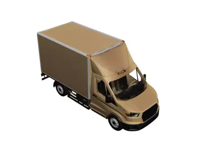 Generic Box Truck Neutral Cargo Transport Vehicle 02 3D model