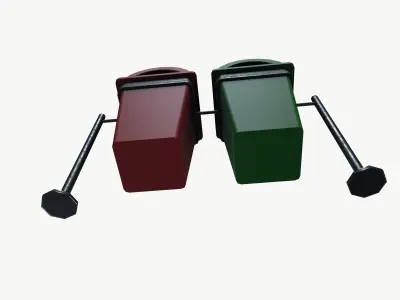 Dust bins 3D model