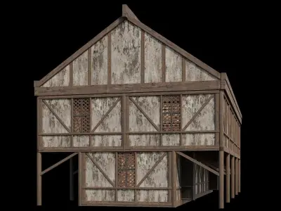 Medieval Houses 37- 4K Textures Game Ready Low-poly 3D model