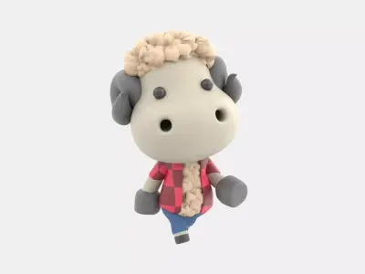Cute Sheep 3D Illustration 3D model order