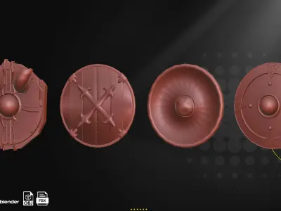 30 Medieval Shield Base Mesh Low-poly 3D model