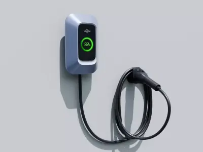 Wall-mounted EV Charger - Electric Vehicle Charging Station 3D model