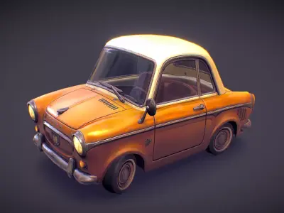 Pony cartoon car Free 3D model