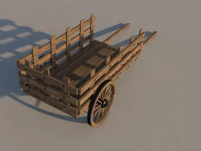 Wooden Cart 3D model purchase