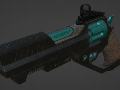 Revolver Weapon Game Ready Model Low-poly 3D model