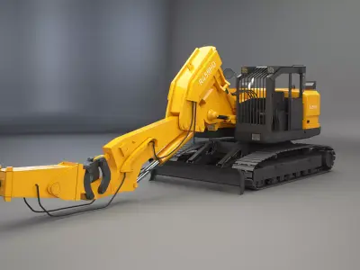Generic Compact Tunnel Excavator Low-poly 3D model