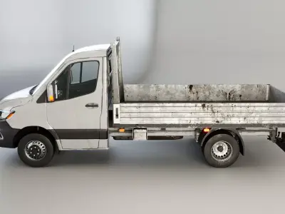 Modern Utility Pickup Truck Usage Wear Low-poly 3D model