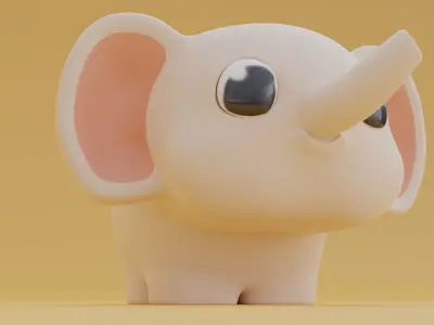 Cute Elephant Low-poly 3D model Low-poly 3D model