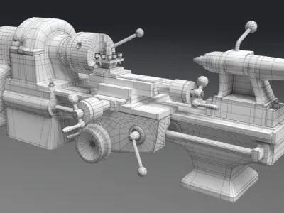 Student Lathe for Metalworking TV16 Free low-poly 3D model