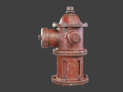 Old Rusty Fire Hydrant 3D model