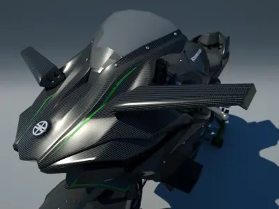 Kawasaki Ninja H2R  Low-poly 3D model