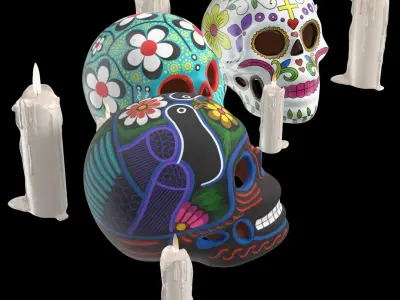 Day of the Dead Skulls 3D model