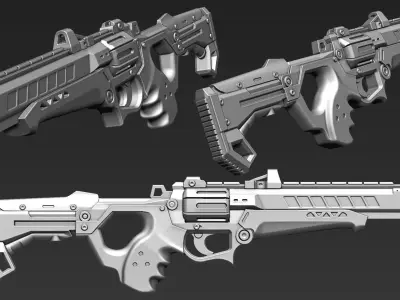 3D Printable Sci-Fi Weapon Part 13 3D model