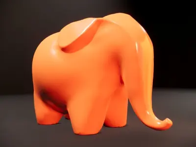 low poly Elephant sculpture 3D model