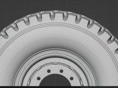 Military truck wheel 3D model purchase