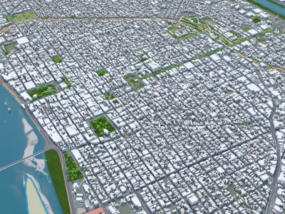 Teresina Brazil 30km AI Low-poly 3D model