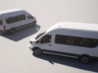 Passenger Van - Transit  - Game Ready Vehicle Low-poly 3D model