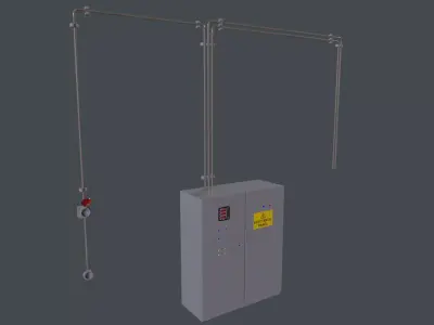 industrial cable Low-poly 3D model