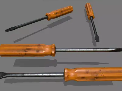 screwdriver Low-poly 3D model 34