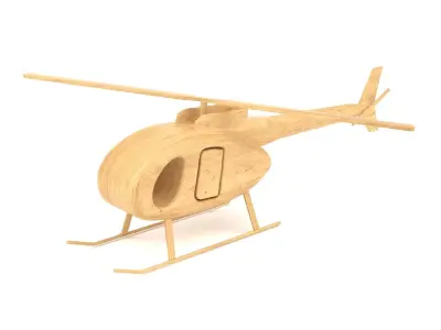 Wooden toy helicopter 04 3D model