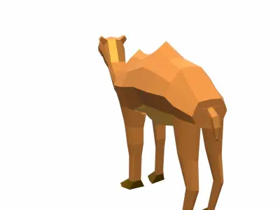 Camel Cartoon Low-poly 3D model