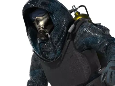 Navy Diver Low-poly 3D model