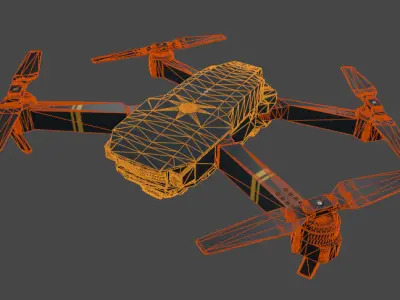 Mini FPV drone PBR game ready Low-poly 3D model