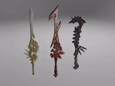 Fantasy sword weapons set Low-poly 3D model