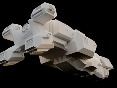Transport Spaceship Low-poly 3D model