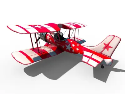 Biplane Y-893 3D model