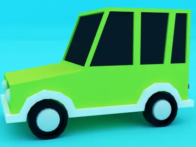 lowpoly jeep car 3D model
