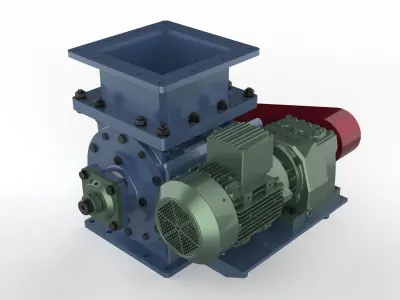Rotary valve Low-poly 3D model