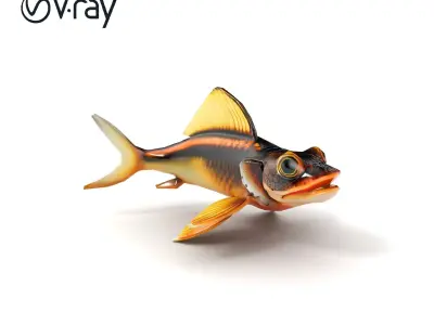 Dragonfish Stomias Boa Realistic 3D Model Pack Low-poly 3D model