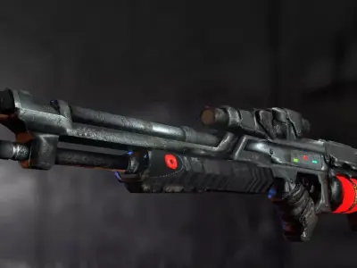 Futuristic Rifle Low-poly 3D model purchase