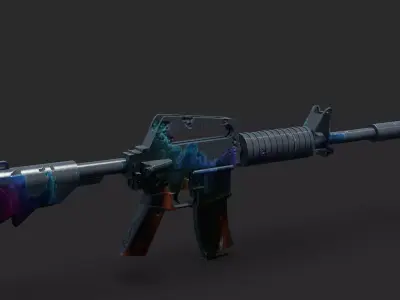 M4a-1 s low-poly rifle paint job Low-poly 3D model