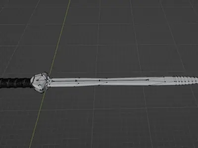 Short medieval low poly Sword 3D model