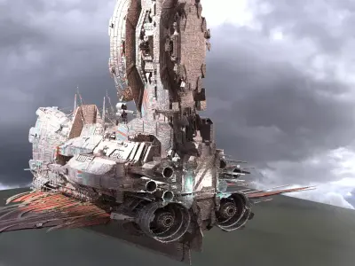 Airship Sci-Fi design 2 3D model