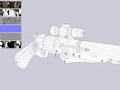 Steampunk guns collection 3D Model Pack