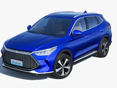 BYD SONG PLUS DM-i AWD 2022 with interior Low-poly 3D model