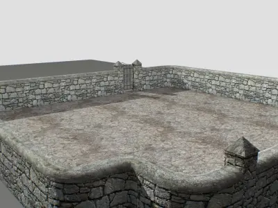 Stone wall pack 3 Low-poly 3D model