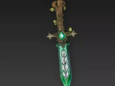 Verdant Heart Oak Dagger 3D Model Low-poly 3D model