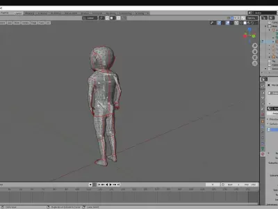 Maniak man holding ball Low-poly 3D model