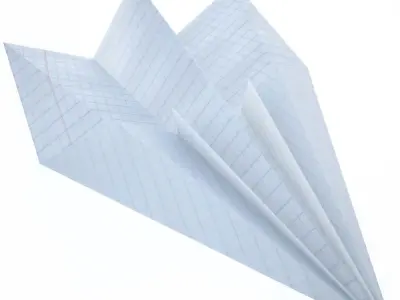 Paper airplane Low-poly 3D model purchase