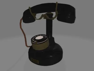 Antique Table Dial-Style Telephone Low-poly 3D model